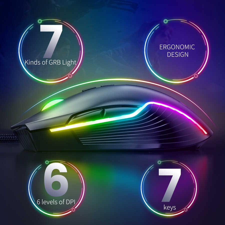 Zore Onikuma CW905 RGB Oyuncu Mouse - 4