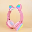 Zore CXT-950 RGB Led Işıklı Kedi Kulağı Band Tasarımı Ayarlanabilir Katlanabilir Kulak Üstü Bluetooth Kulaklık - 4