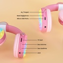 Zore CXT-950 RGB Led Işıklı Kedi Kulağı Band Tasarımı Ayarlanabilir Katlanabilir Kulak Üstü Bluetooth Kulaklık - 5