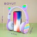 Zore B30 RGB Led Işıklı Kedi Kulağı Band Tasarımı Ayarlanabilir Katlanabilir Kulak Üstü Bluetooth Kulaklık - 4