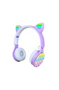 Zore B30 RGB Led Işıklı Kedi Kulağı Band Tasarımı Ayarlanabilir Katlanabilir Kulak Üstü Bluetooth Kulaklık