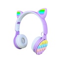 Zore B30 RGB Led Işıklı Kedi Kulağı Band Tasarımı Ayarlanabilir Katlanabilir Kulak Üstü Bluetooth Kulaklık